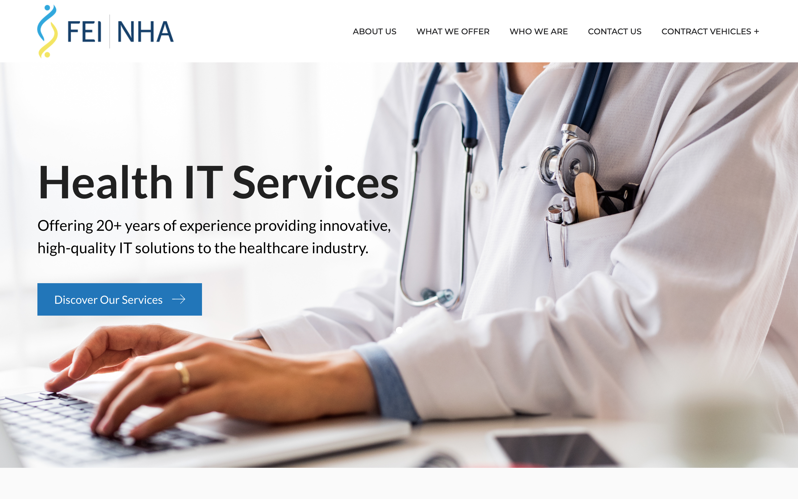 FEI-NHA partnership website screenshot